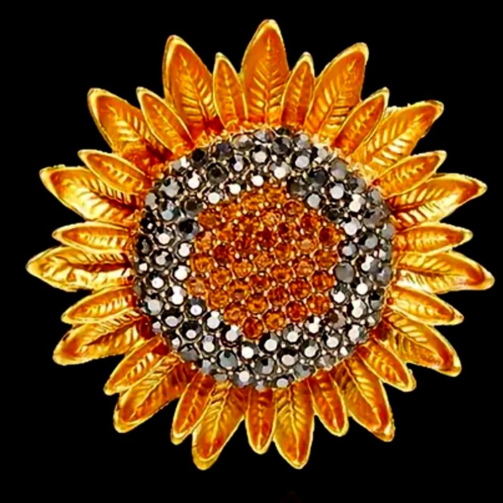 Sunflower Vintage Style Brooch